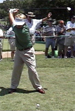 David Toms swings more behind the ball